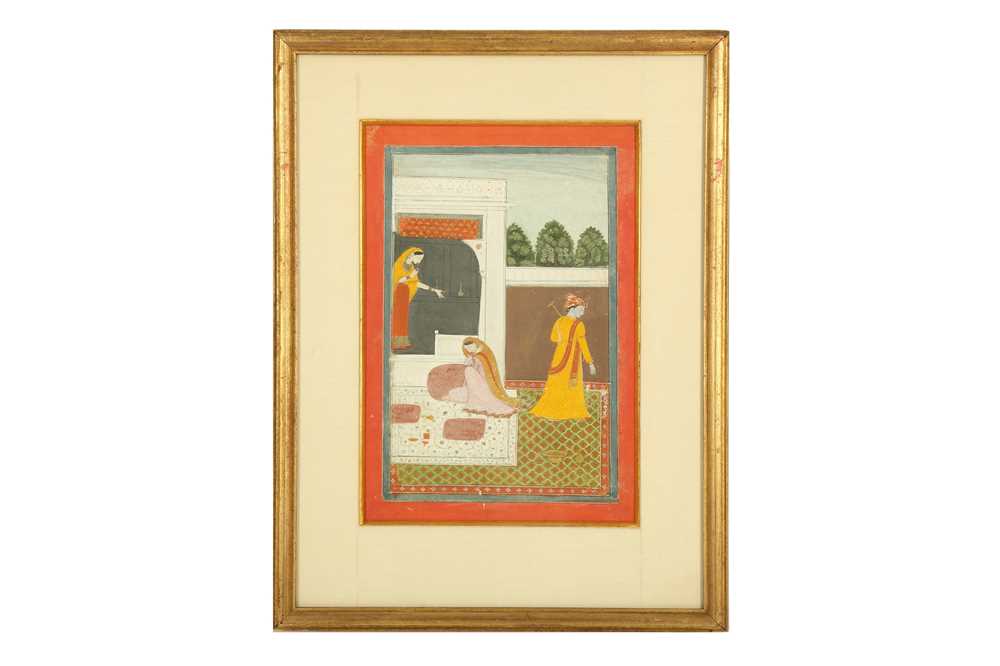 Lot 337 - KRISHNA AND RADHA IN A PALATIAL COURTYARD