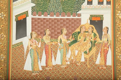 Lot 338 - A GATHERING OF COURTLY LADIES IN THE ZENANA