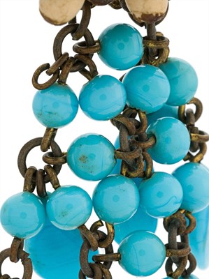 Lot 76 - Vintage Turquoise Beaded Clip On Earrings CIRCA 1950's