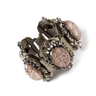 Lot 78 - Vintage Pink Crystal and Stone Bracelet CIRCA 1950's