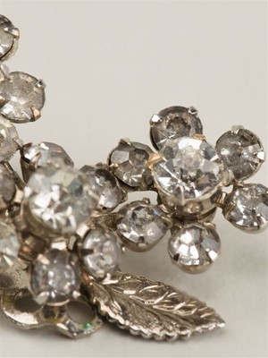 Lot 80 - Vintage Crystal Floral Clip On Earrings CIRCA 1950's