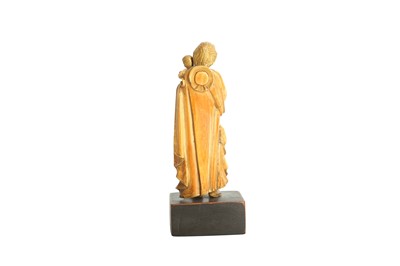 Lot 215 - λ A CARVED AND PAINTED IVORY STATUETTE OF ST. JOSEPH AND BABY JESUS