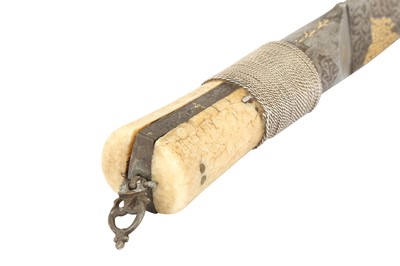 Lot 135 - λ A GOLD-INLAID SAFAVID KARD DAGGER WITH MARINE IVORY HILT