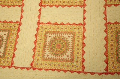 Lot 21 - TWO BEDSPREADS OF EMBROIDERED COTTON