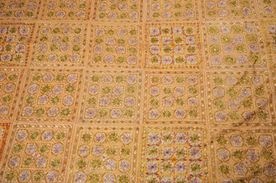 Lot 21 - TWO BEDSPREADS OF EMBROIDERED COTTON