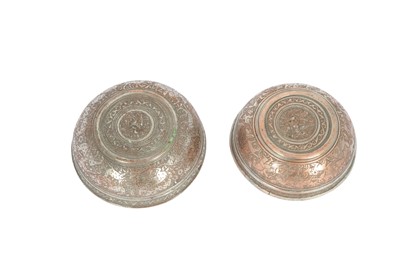 Lot 202 - FOUR ENGRAVED TINNED COPPER DRINKING BOWLS