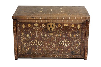 Lot 271 - λ AN HISPANO-MORESQUE IVORY AND BONE-INLAID WRITING CABINET (VARGUENO)