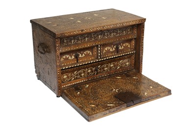 Lot 271 - λ AN HISPANO-MORESQUE IVORY AND BONE-INLAID WRITING CABINET (VARGUENO)