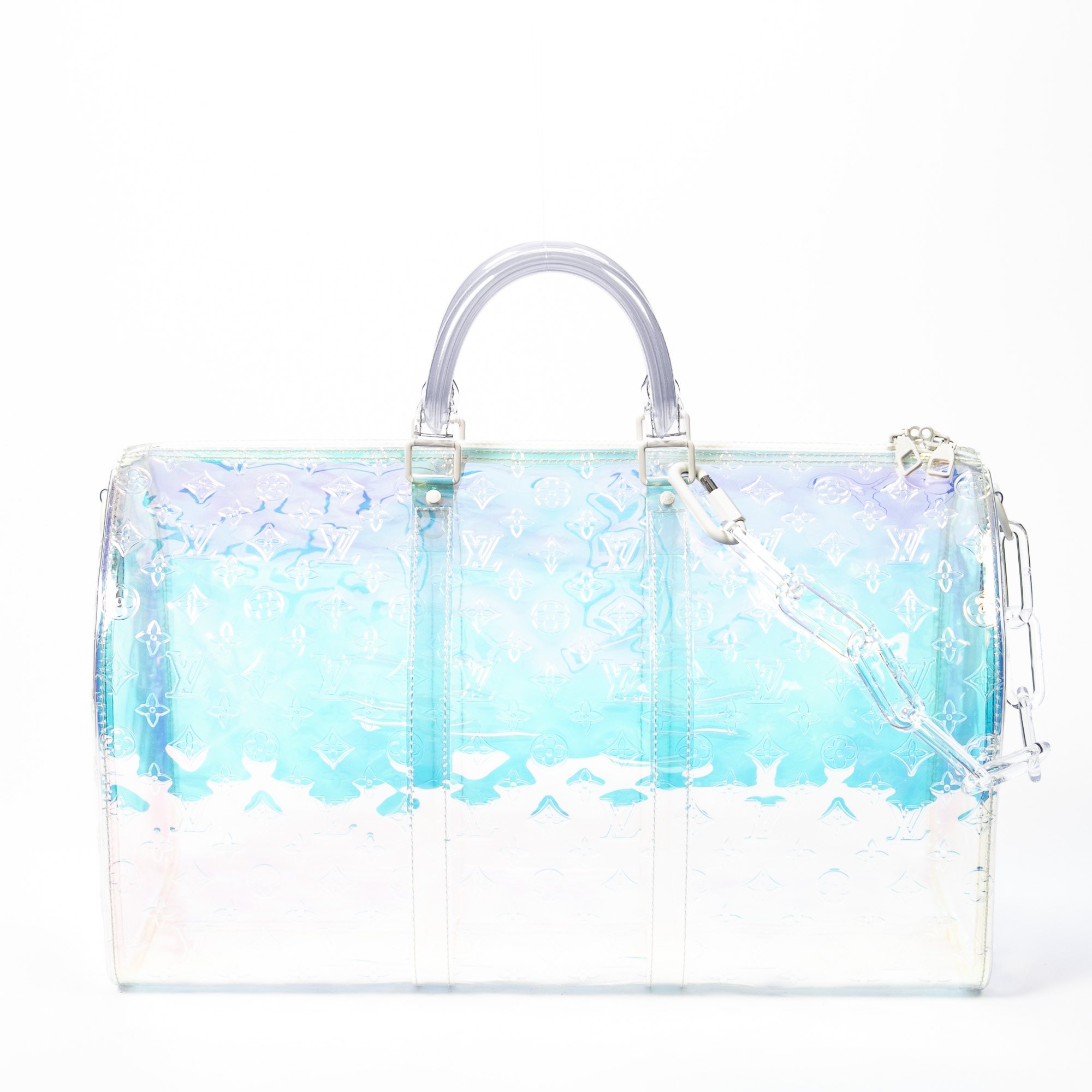 Louis Vuitton Keepall Bandouliere Bag Limited Edition Monogram Prism PVC 50  Clear 118037268