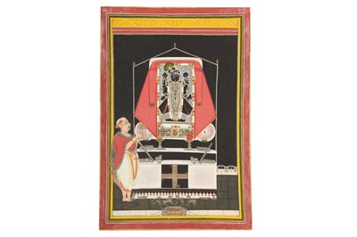 Lot 309 - A TILKAYAT PERFORMING THE RELIGIOUS RITUAL OF ARTI TO SHRI NATHJI