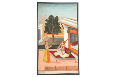 Lot 295 - A FEMALE MUSICIAN PRACTICING IN A PALATIAL COURTYARD