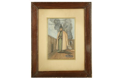 Lot 106 - A STANDING PORTRAIT OF THE IRANIAN PRIME MINISTER, MIRZA AGHASI (IN OFFICE 1835 - 1848)