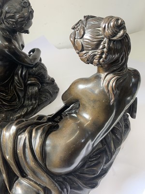 Lot 123 - AFTER JEAN GOUJON (1510-1566): A FINE PAIR OF MID 19TH CENTURY BRONZE FIGURES OF RIVER NYMPHS