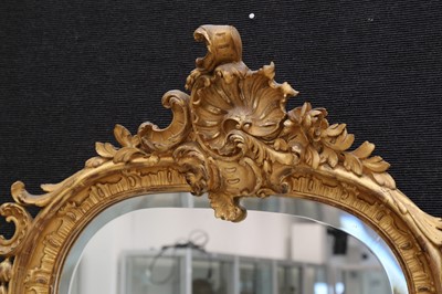 Lot 48 - A FRENCH GILT WOOD AND GESSO WALL MIRROR,19TH CENTURY
