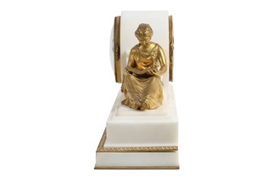 Lot 89 - A FINE MID 19TH CENTURY FRENCH GILT BRONZE AND MARBLE FIGURAL MANTEL CLOCK CIRCA 1860
