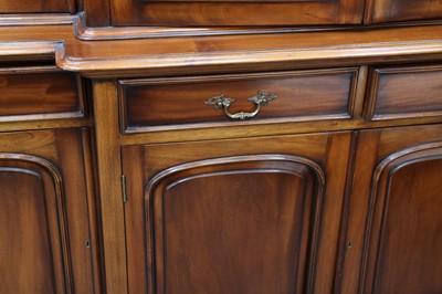 Lot 20 - A LARGE MAHOGANY BREAK-FRONTED BOOKCASE, IN THE VICTORIAN STYLE, MID/LATE 20TH CENTURY