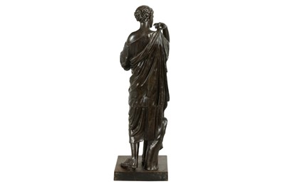 Lot 133 - A LATE 19TH CENTURY FRENCH BRONZED SPELTER FIGURE OF DIANA DE GABIES