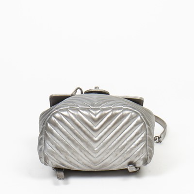 Lot 52 - Chanel Silver Chevron Backpack