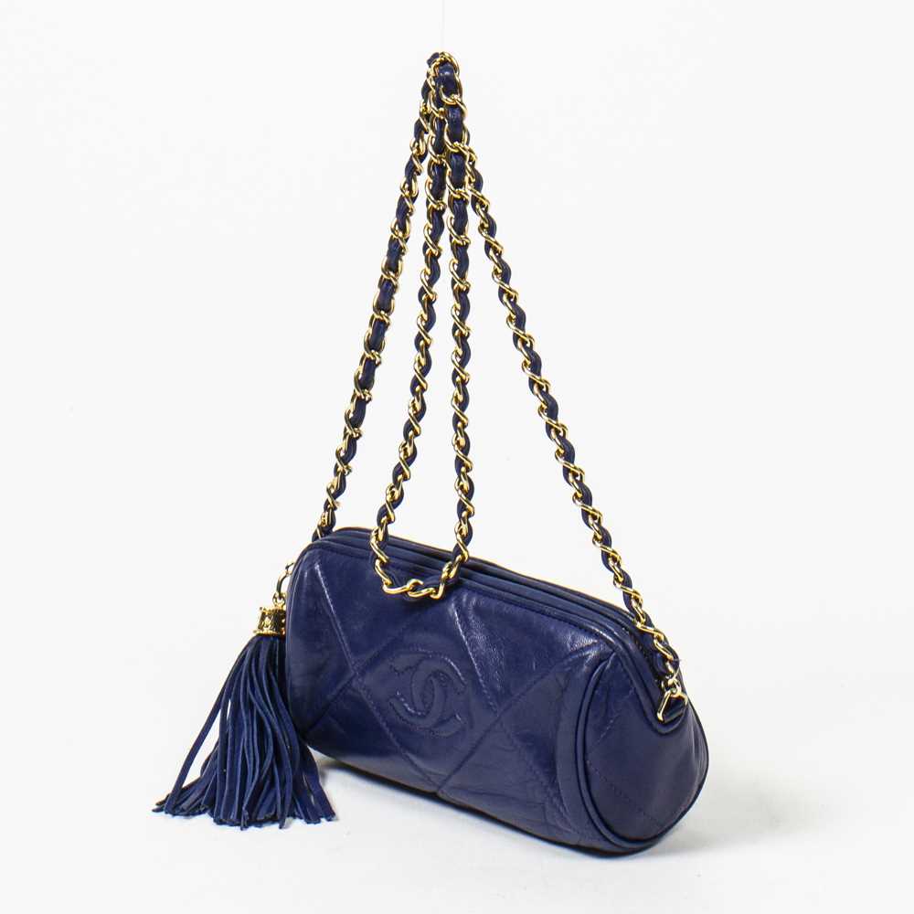 Lot 78 - Chanel Blue Mini Barrel Bag