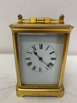 Lot 230 - A LATE 19TH CENTURY FRENCH  GILT BRASS CARRIAGE CLOCK