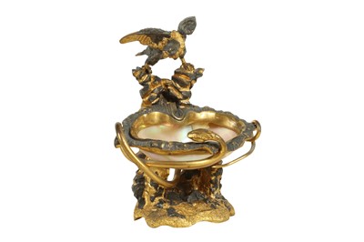 Lot 161 - A LATE 19TH CENTURY FRENCH GILT AND PATINATED BRONZE VIDE POCHE