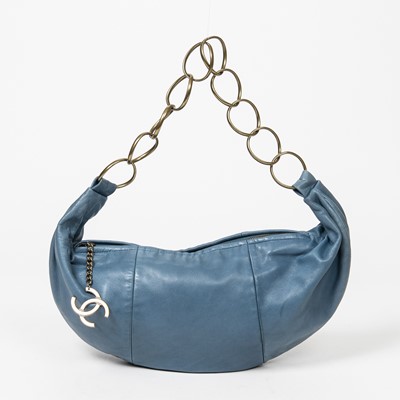 Lot 77 - Chanel Blue Small Chain Hobo
