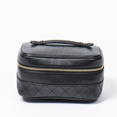 Lot 288 - Chanel Black Vanity Cosmetic Bag