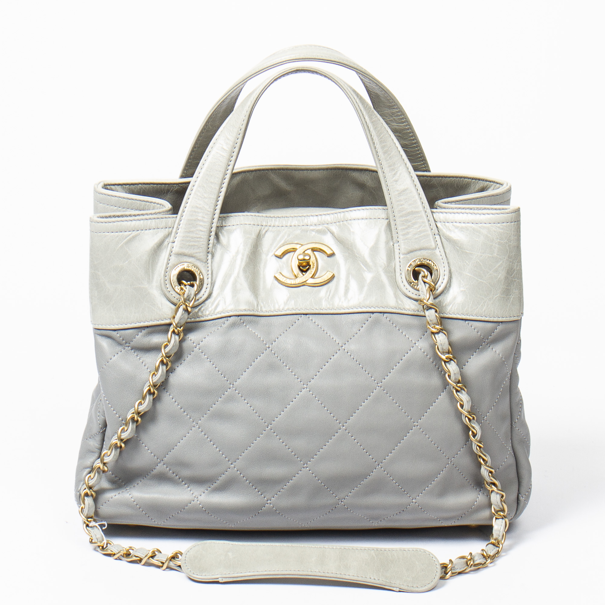Michael Kors Voyager East West Logo Signature Tote Bag Pale Grey White NWT  $298