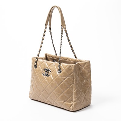 Lot 159 - Chanel Beige Front Logo Chain Tote