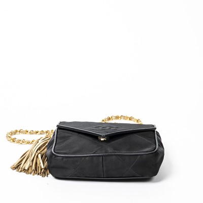 Lot 271 - Chanel Black Tassel Chain Shoulder Bag