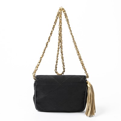 Lot 271 - Chanel Black Tassel Chain Shoulder Bag