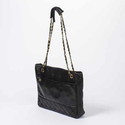 Lot 272 - Chanel Black Front Pocket Chain Tote