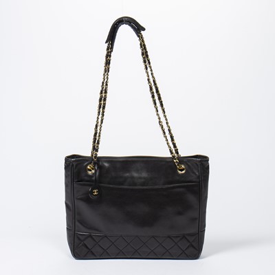 Lot 272 - Chanel Black Front Pocket Chain Tote