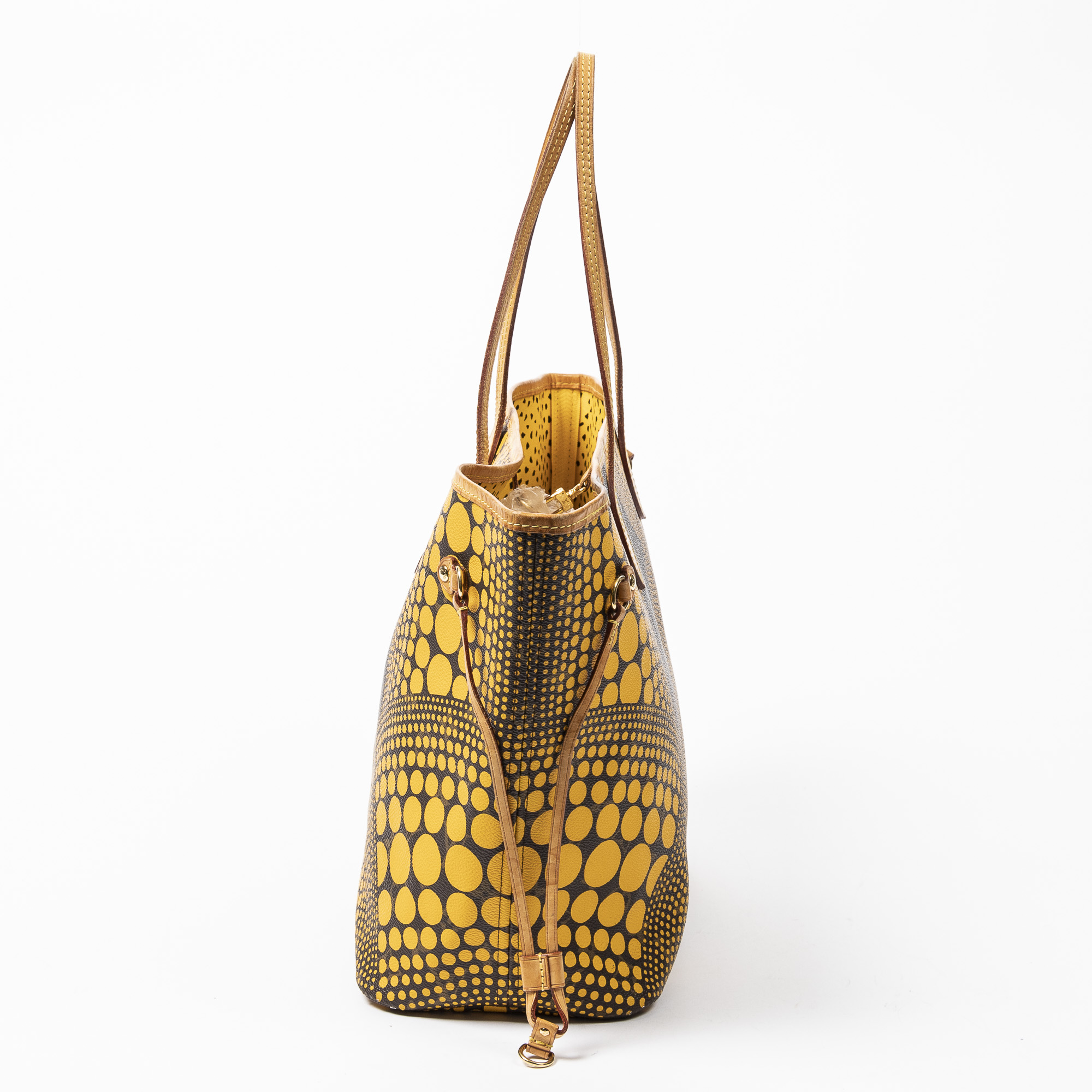 Louis Vuitton Yayoi Kusama Monogram Neverfull MM Tote Bag Yellow