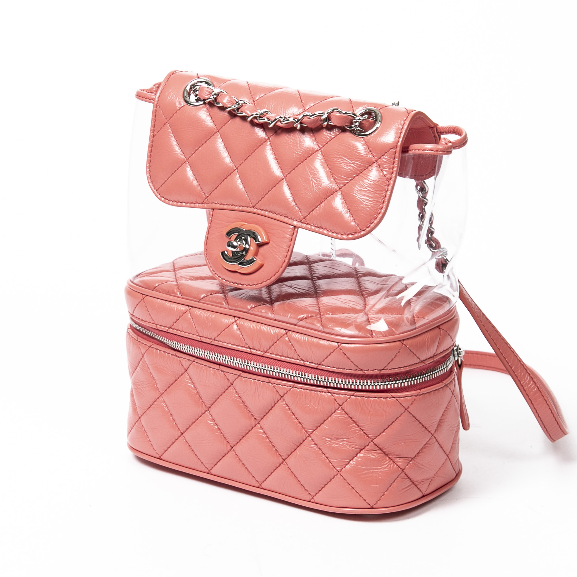 At Auction: CHANEL LTD. ED.AQUARIUM PINK CALF LEATHER BACKPA