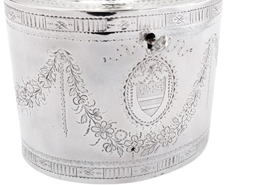 Lot 428 - A George III sterling silver tea caddy, London 1784 by John Lambe