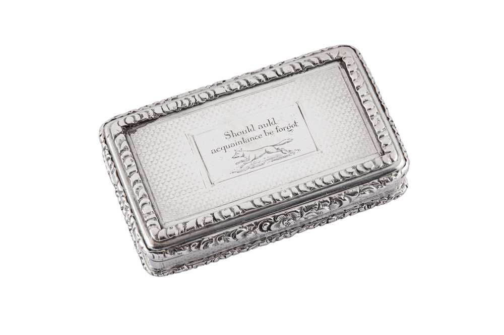 Lot 6 - A William IV sterling silver snuff box, Birmingham 1834 by John Tongue