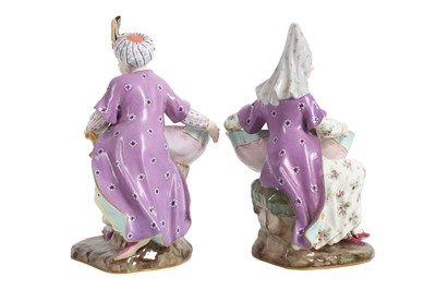 Lot 61 - A PAIR OF 19TH CENTURY MEISSEN PORCELAIN OTTOMAN FIGURES MADE FOR THE TURKISH MARKET