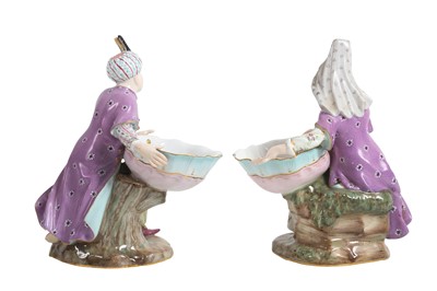 Lot 61 - A PAIR OF 19TH CENTURY MEISSEN PORCELAIN OTTOMAN FIGURES MADE FOR THE TURKISH MARKET