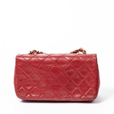 Lot 1 - Chanel Red Mini Single Flap Bag