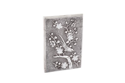 Lot 186 - A late 19th century Chinese Export silver card case, Hong Kong circa 1900, probably by Chang Li