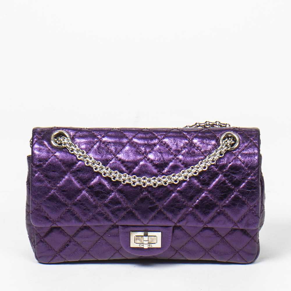 Lot 50 - Chanel Metallic Purple Reissue 2.55 Double Flap Bag