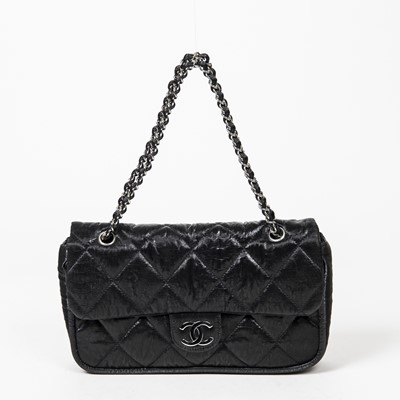 Lot 313 - Chanel Black Chain Single Flap Bag
