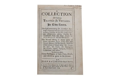 Lot 1168 - Ray. Collection..Travels and Voyages. 1693
