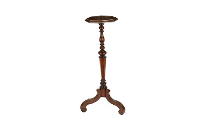 Lot 23 - A DUTCH WALNUT AND MARQUETRY CANDLE STAND, IN THE 17TH CENTURY STYLE, 19TH CENTURY
