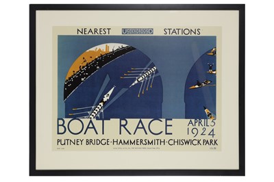 Lot 559 - A REPRODUCTION OXFORD AND CAMBRIDGE BOAT RACE POSTER FOR THE LONDON UNDERGROUND