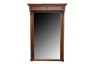 Lot 84 - A FRENCH STAINED BEECH NEOCLASSICAL REVIVAL MIRROR, CIRCA 1900