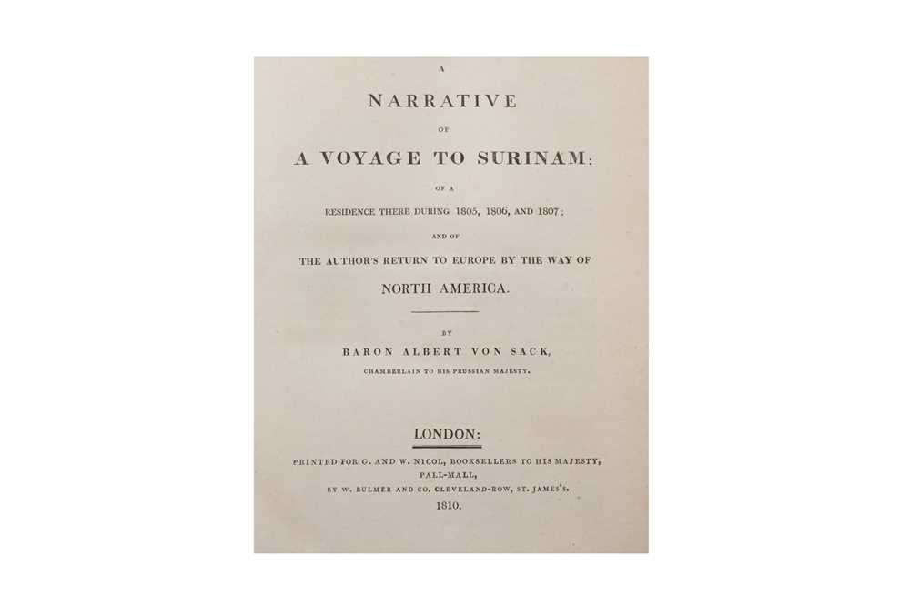 Lot 1170 - Sack.A Narrative of A Voyage to Surinam;