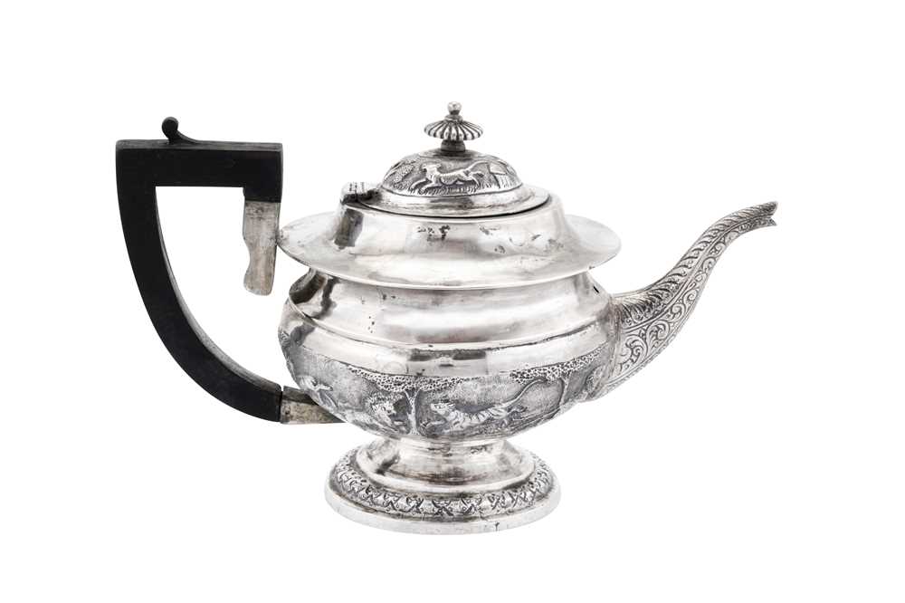 Lot 168 - An early to mid-20th century Anglo – Indian white metal bachelor teapot, Lucknow circa 1930