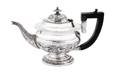 Lot 168 - An early to mid-20th century Anglo – Indian white metal bachelor teapot, Lucknow circa 1930